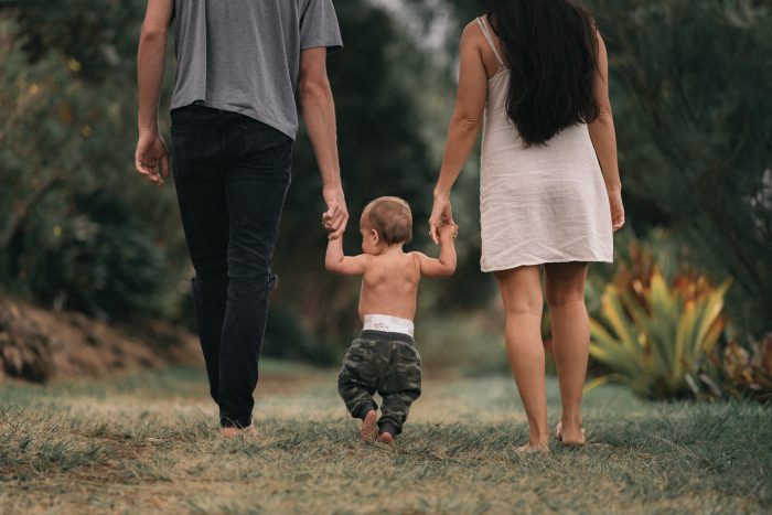 family walking
