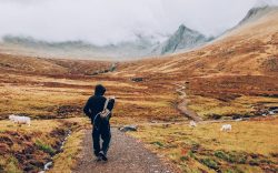 man backpacking in the uk